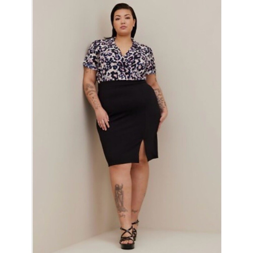 Torrid Pink and Navy Leopard-Print Blouse